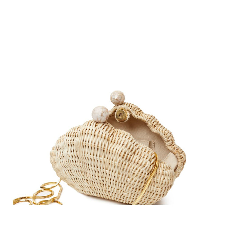 POOLSIDE Shell Minaudiere Clutch