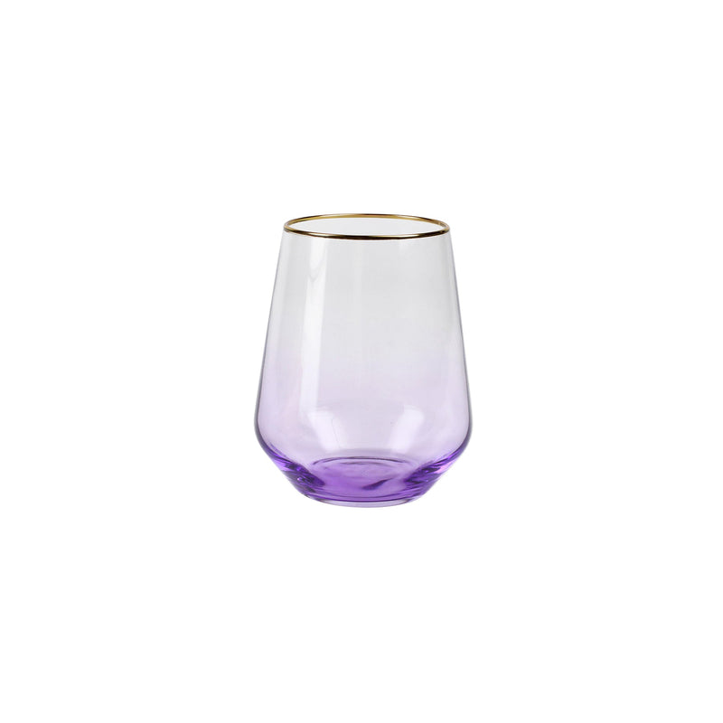 VIETRI Rainbow Amethyst Stemless Wine Glass