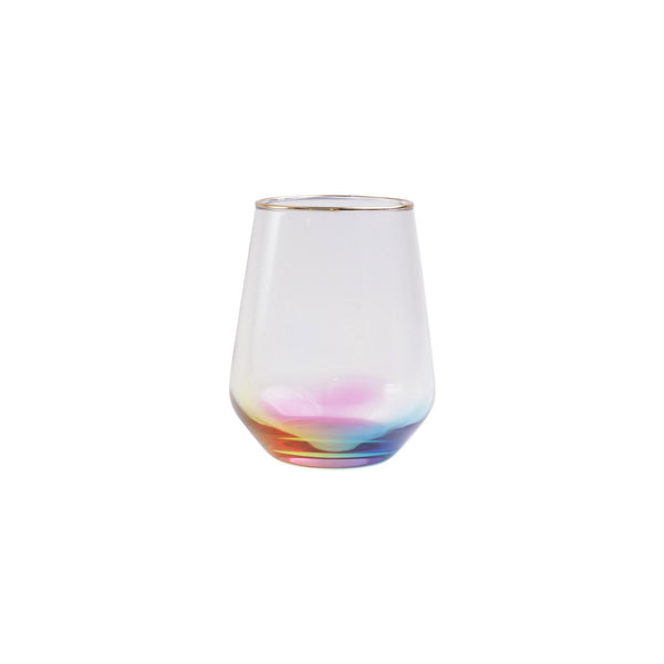 VIETRI Rainbow Stemless Wine Glasses