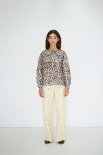 TINY BIG SISTER Animal Print Tie Blouse