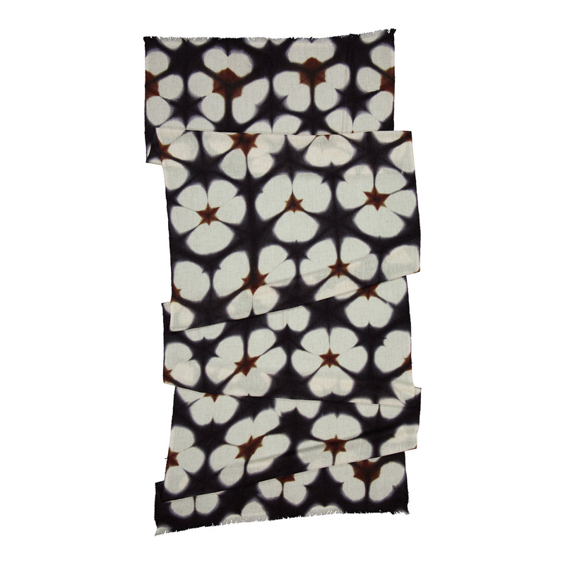 Denovembre Beliss Black and Cognac Scarf