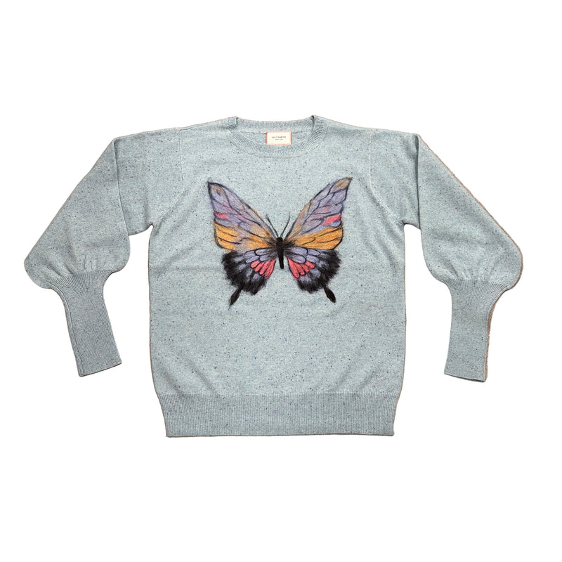 Saccharine Blue Admiral Butterfly Sweater