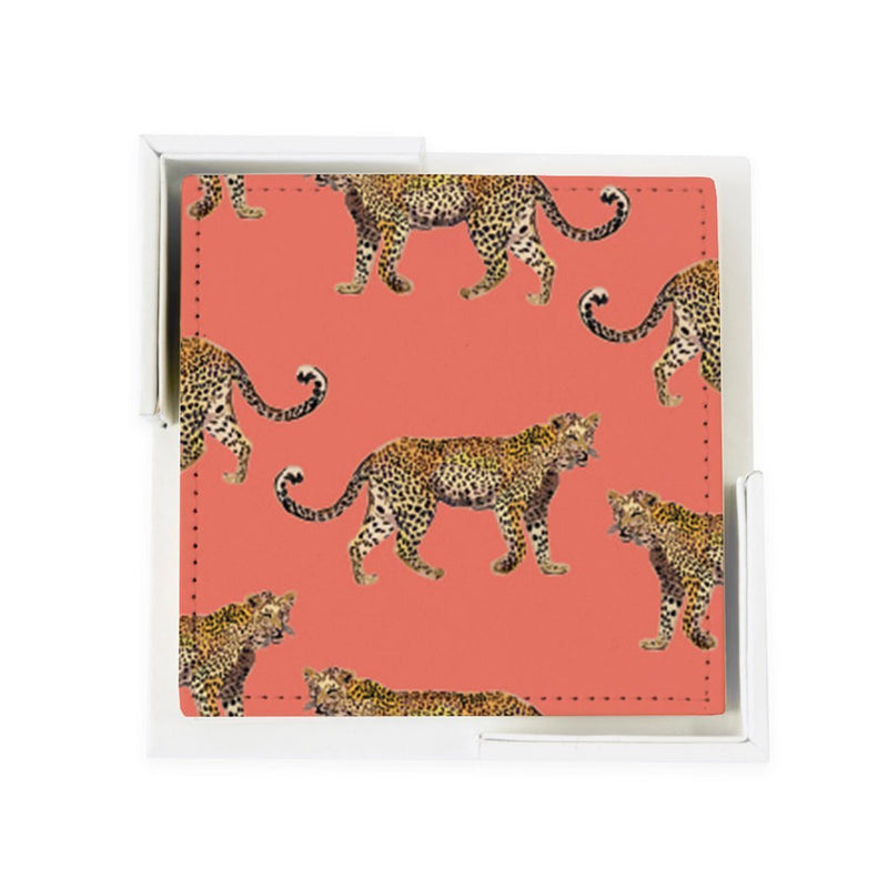 Katie Kime Cheetahs Coaster Set