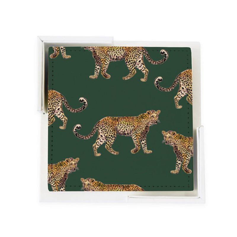 Katie Kime Cheetahs Coaster Set