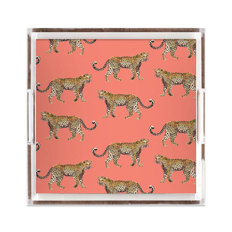 Katie Kime Cheetah Coral Tray