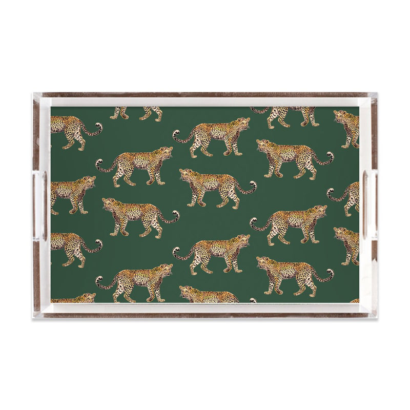 Katie Kime Cheetah Hunter Green Tray