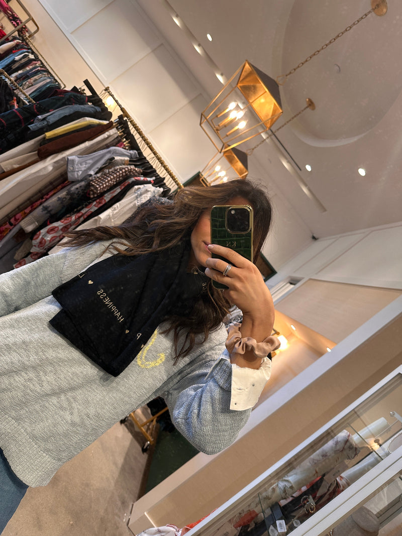 Benaras Gold Love Peace Scarf