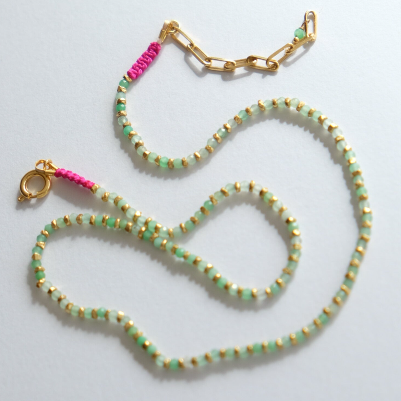 Ikiagi Chrisoprase Cerezo Necklace