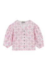 TINY BIG SISTER Cross Stitch Floral Blouse