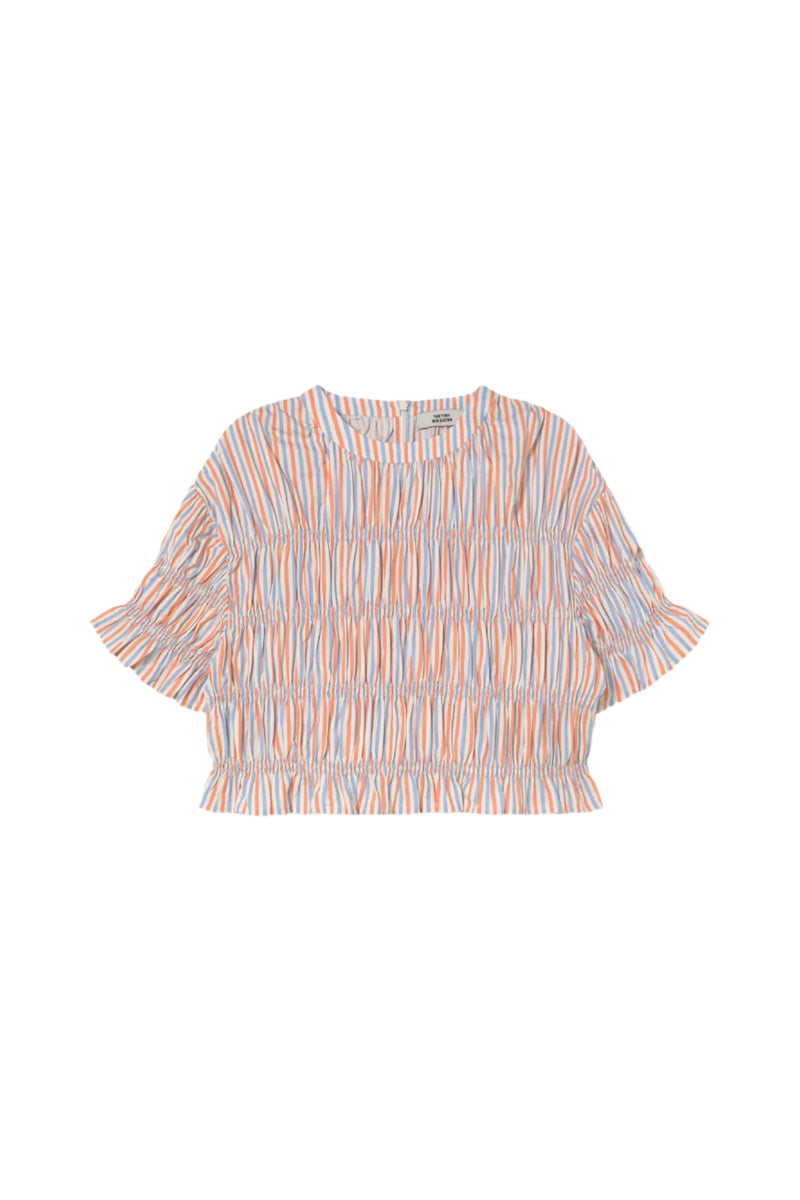 TINY BIG SISTER Striped Smocked Blouse
