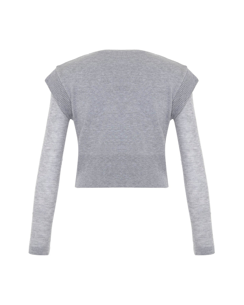 THEO Nomia Sheer Sleeve Sweater
