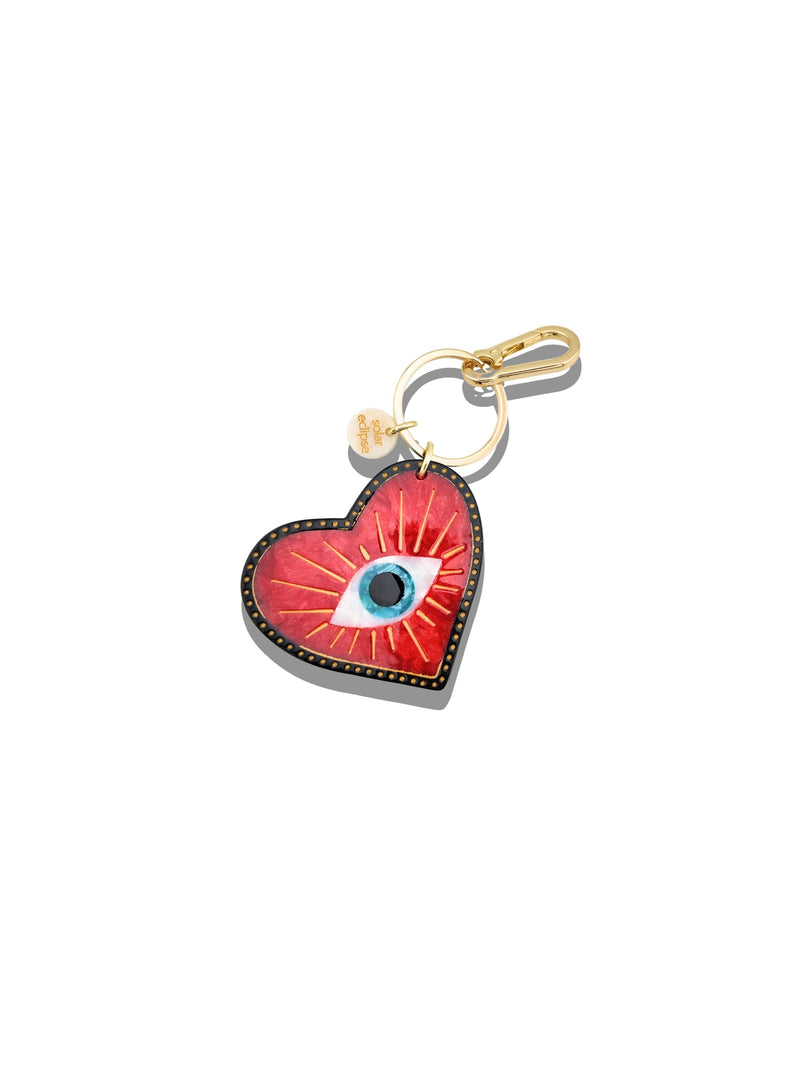 Solar Eclipse Lucky Eye Heart Bag Charm
