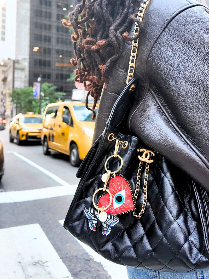 Solar Eclipse Lucky Eye Heart Bag Charm