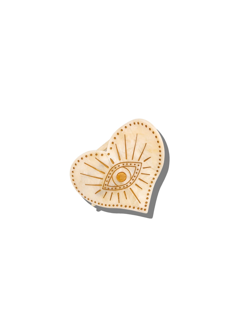 Solar Eclipse Celestial Heart Flat Hair Clip