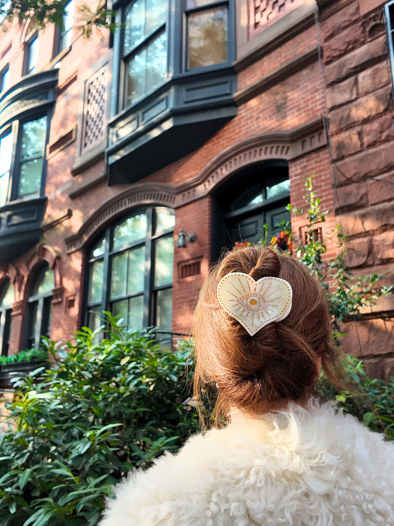 Solar Eclipse Celestial Heart Flat Hair Clip