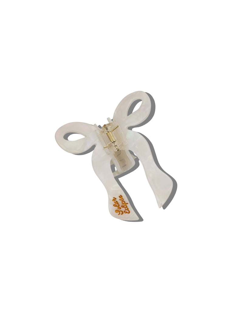 Solar Eclipse White Coquette Bow Hair Clip