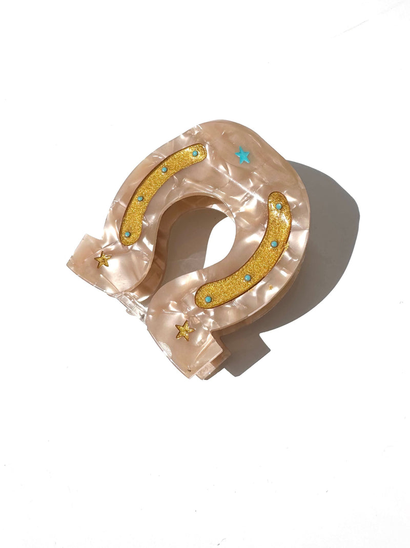 Solar Eclipse Lucky Horseshoe Hair Clip