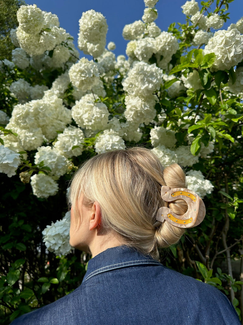 Solar Eclipse Lucky Horseshoe Hair Clip