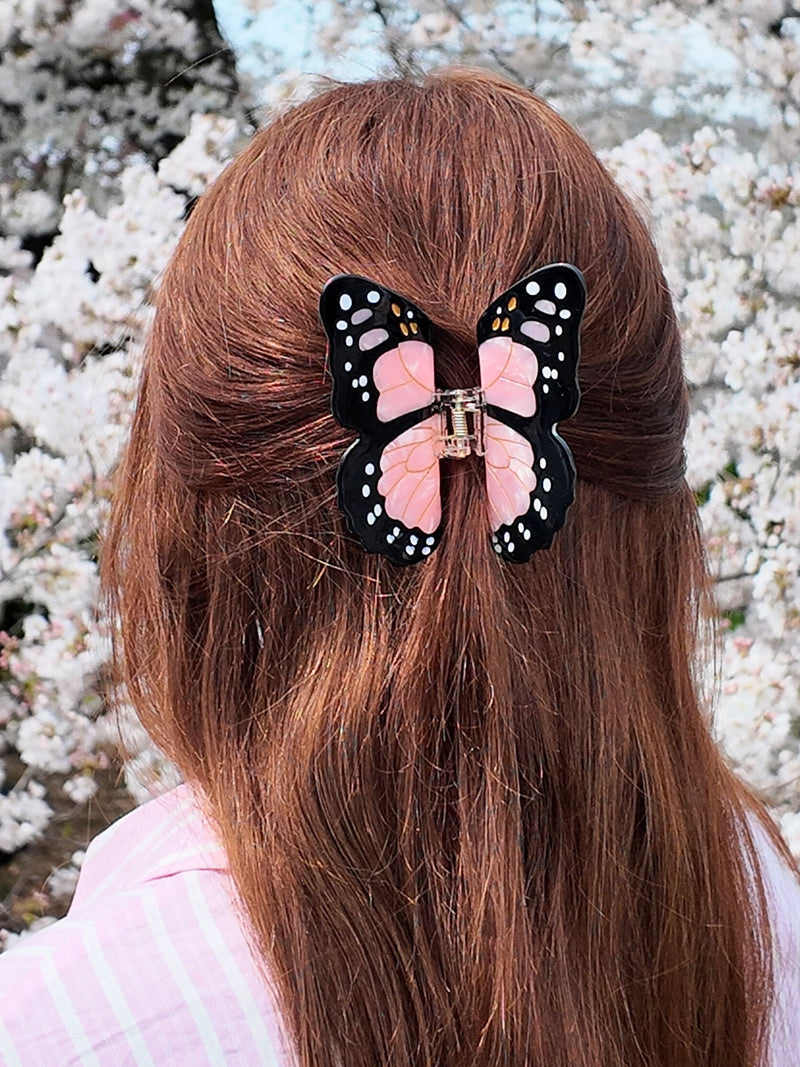 Solar Eclipse Monarch Butterfly Hair Clip