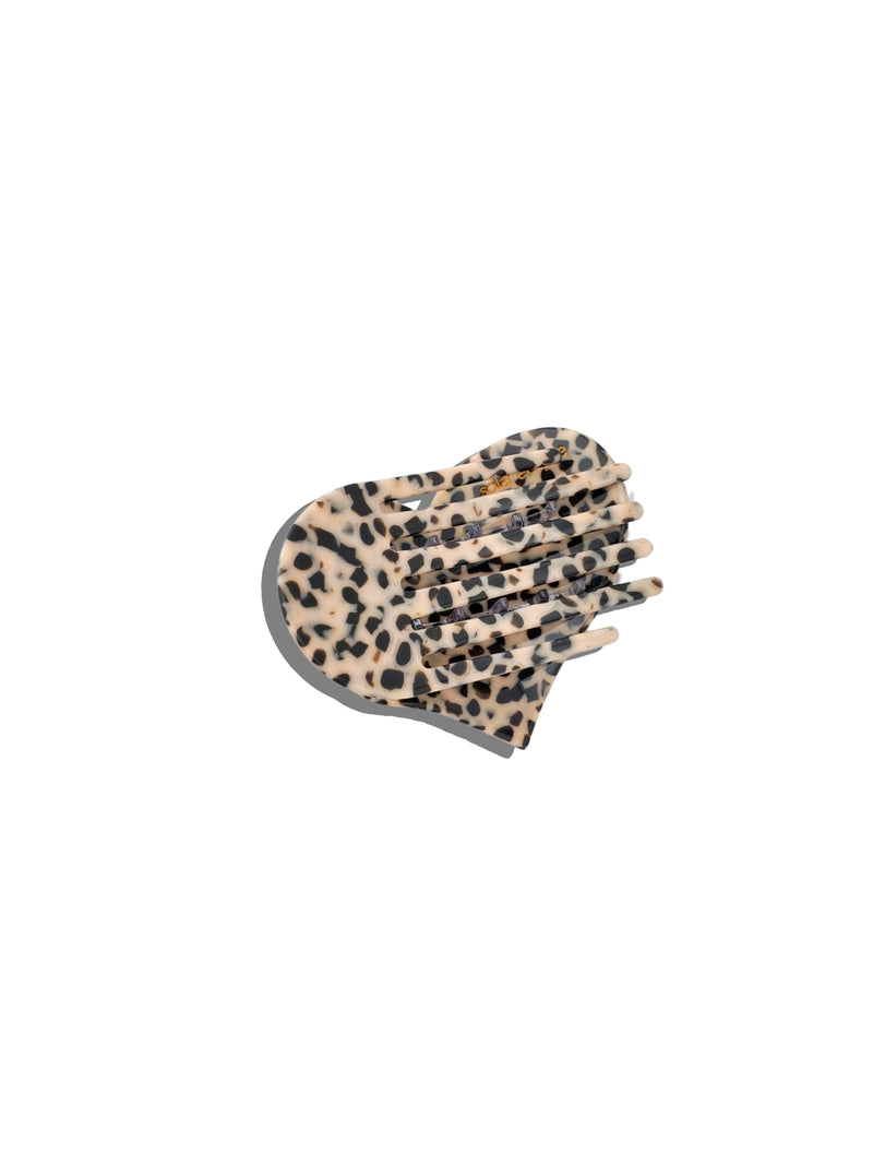 Solar Eclipse Leopard Heart Flat Hair Clip