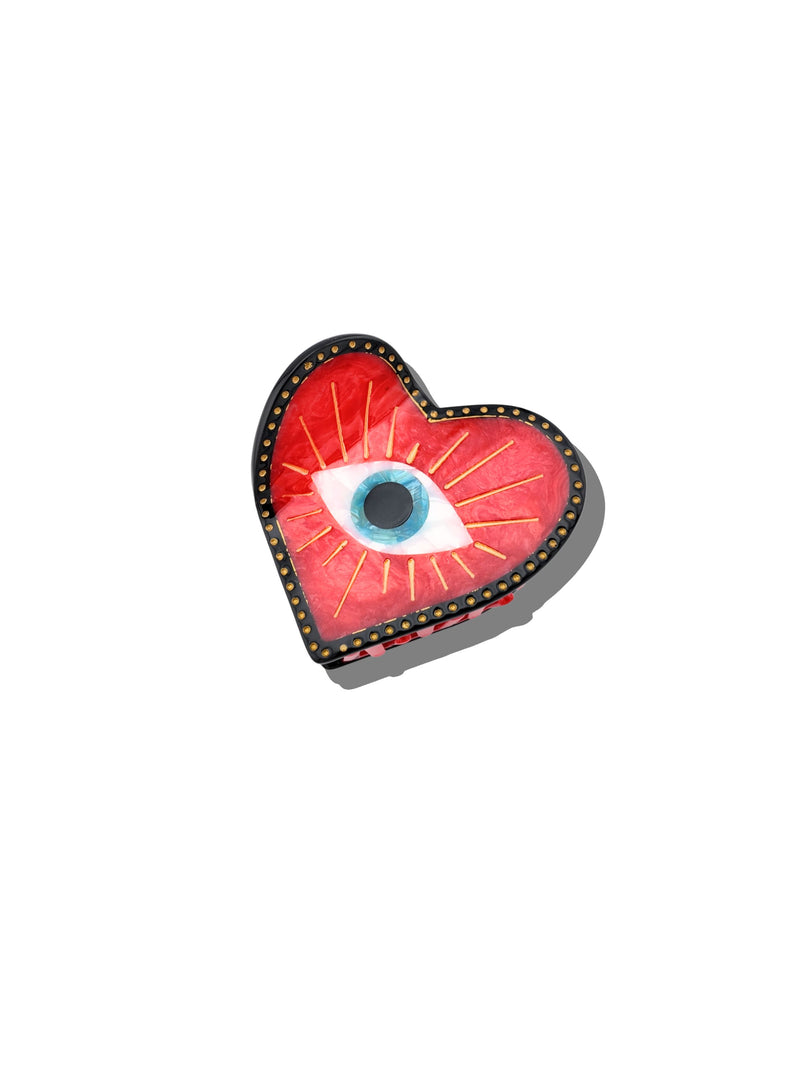 Solar Eclipse Lucky Heart Hair Clip