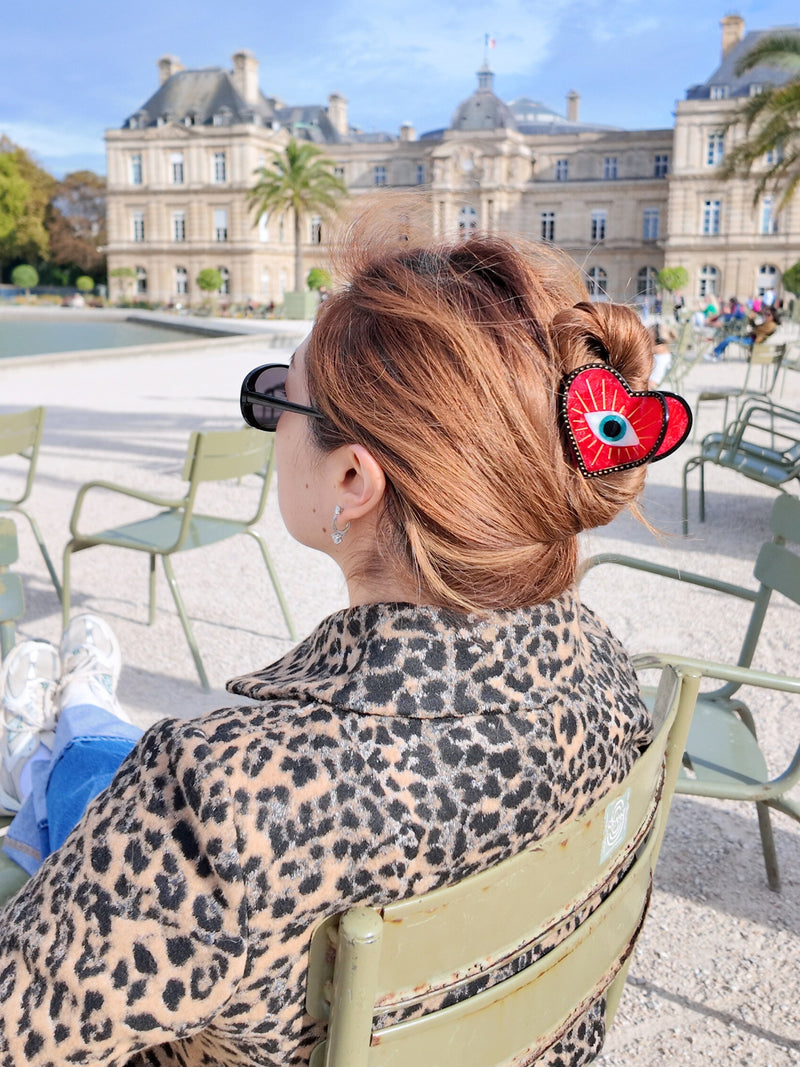 Solar Eclipse Lucky Heart Hair Clip