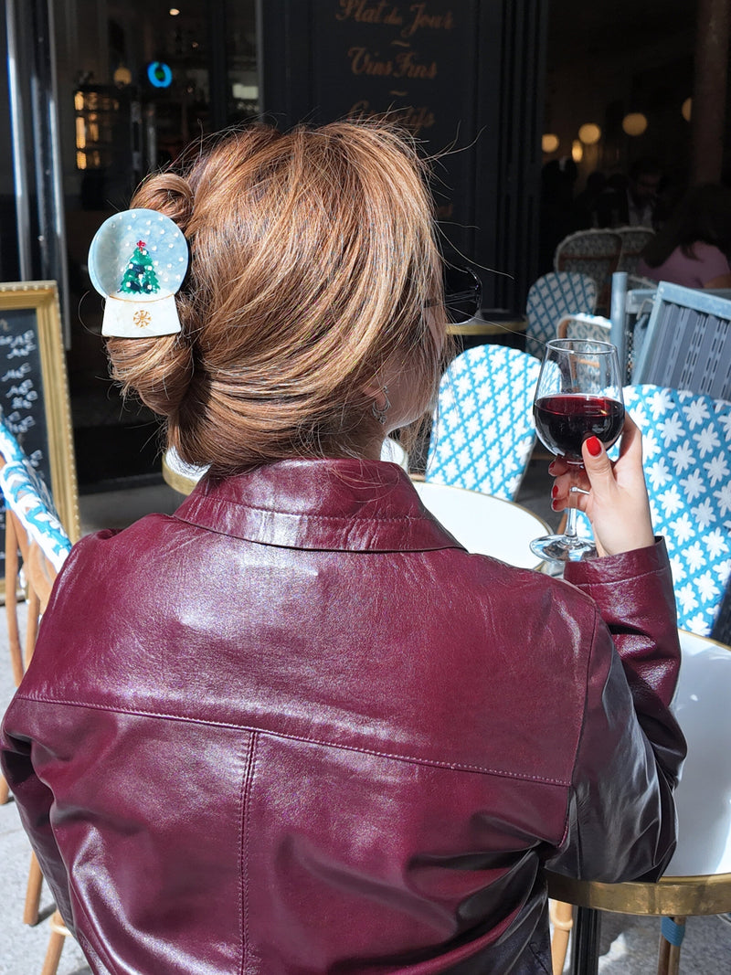 Solar Eclipse Snow Globe Hair Clip