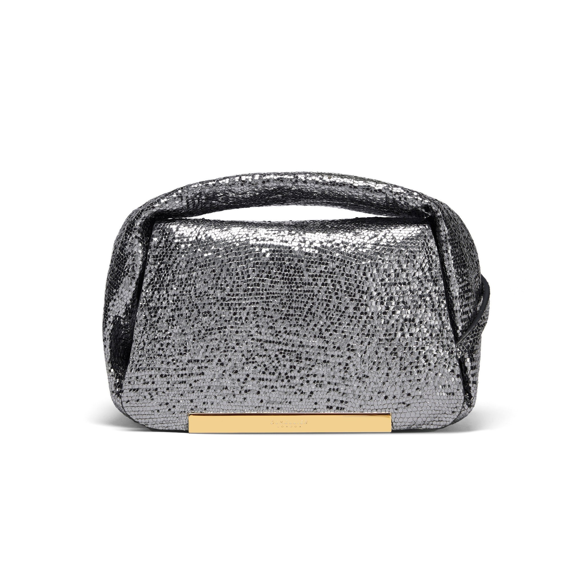 Demellier | The Mini London in Silver Metallic | Leather Shoulder Bag